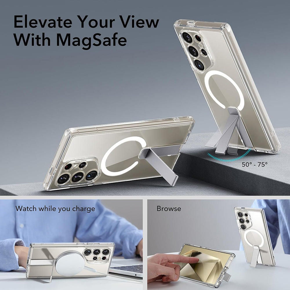 Funda MagSafe para Samsung Galaxy S24 Ultra S928, ESR, Boost Flickstand, Transparente