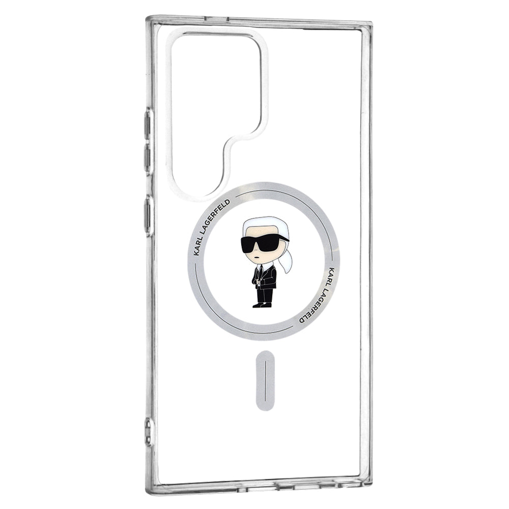 Funda MagSafe para Samsung Galaxy S24 Ultra S928, Karl Lagerfeld, IML Ikonik Karl, Transparente