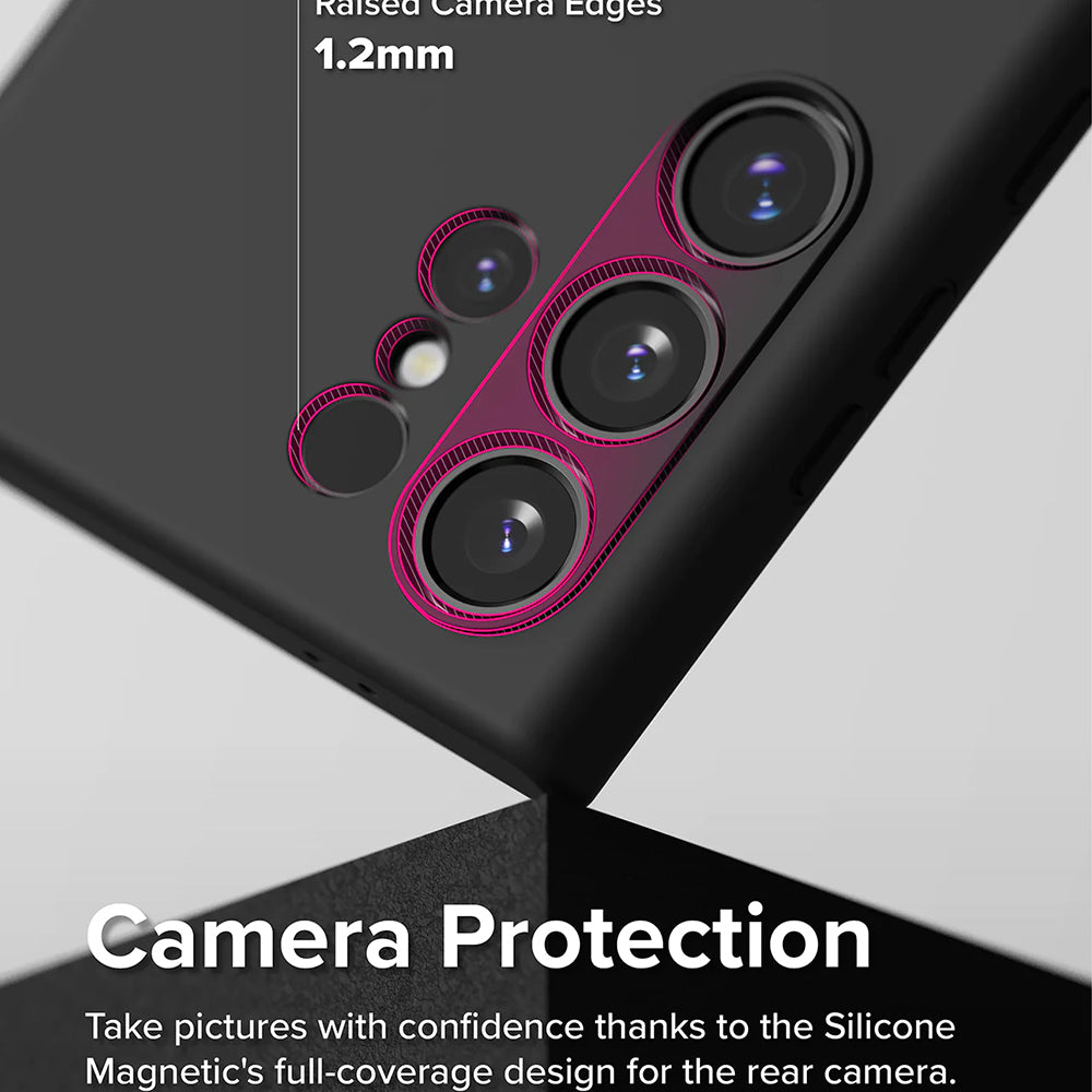 Funda MagSafe para Samsung Galaxy S24 Ultra S928, Ringke, Silicona, Rosa