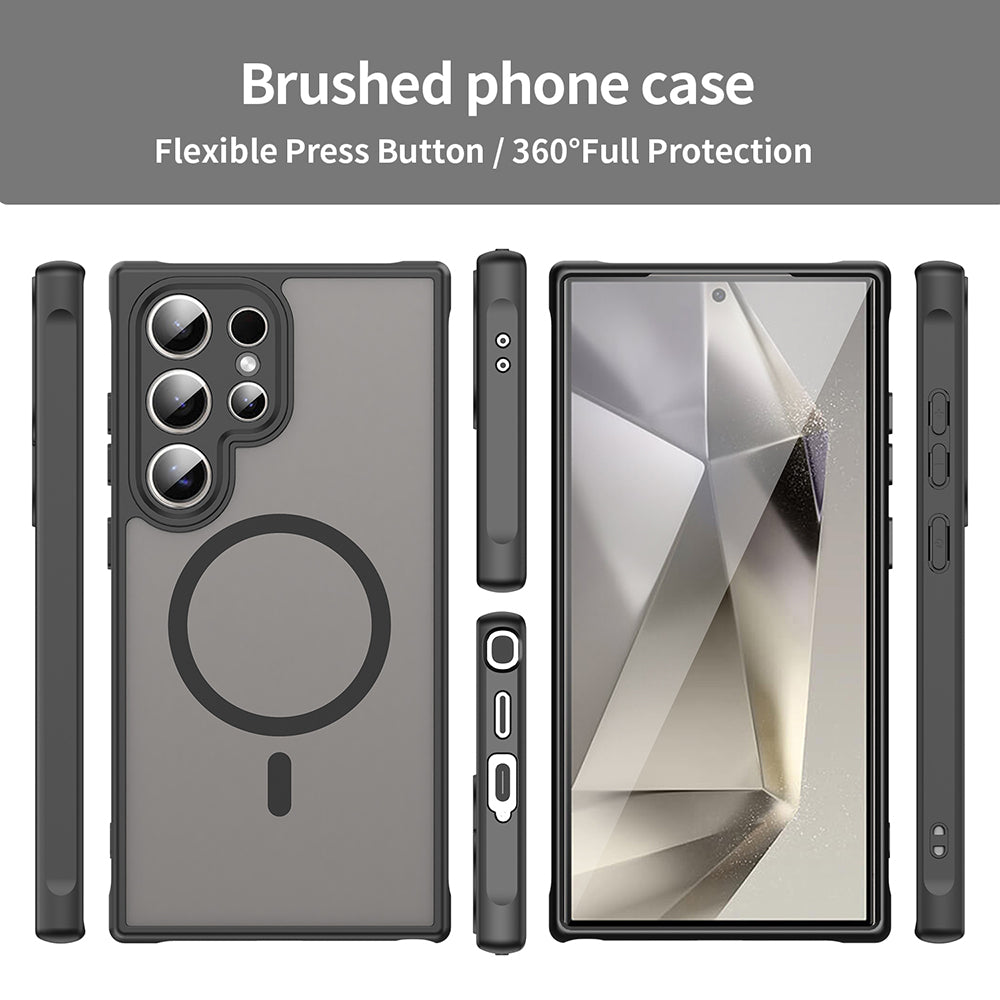 Funda MagSafe para Samsung Galaxy S24 Ultra S928, Techsuit, HaloFrost II, Negra