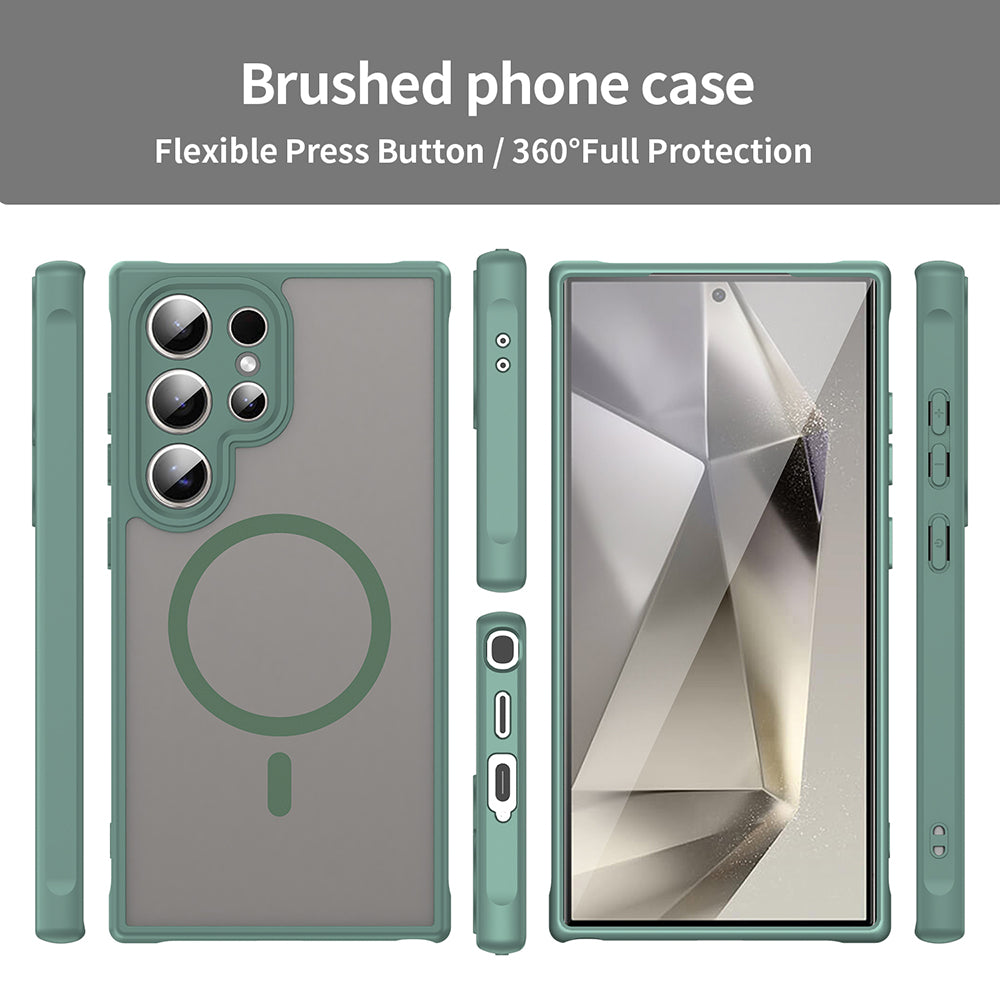 Funda MagSafe para Samsung Galaxy S24 Ultra S928, Techsuit, HaloFrost II, Verde