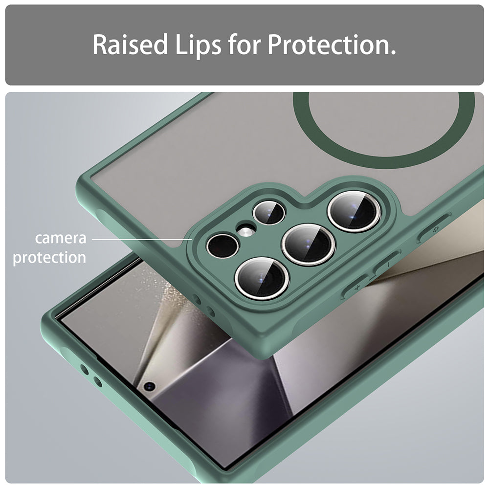 Funda MagSafe para Samsung Galaxy S24 Ultra S928, Techsuit, HaloFrost II, Verde