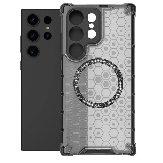 MagSafe Case for Samsung Galaxy S24 Ultra S928, Techsuit, HoneyComb Shield, Black