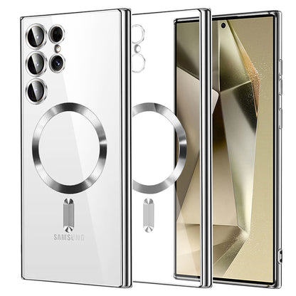 Funda MagSafe para Samsung Galaxy S24 Ultra S928, Techsuit, Luxury Crystal, Plateada