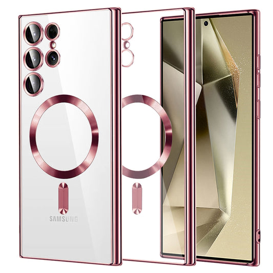 Funda MagSafe para Samsung Galaxy S24 Ultra S928, Techsuit, Luxury Crystal, Rosa