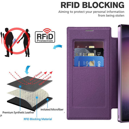 Funda MagSafe para Samsung Galaxy S24 Ultra S928, Techsuit, SmartMag Book, Morado