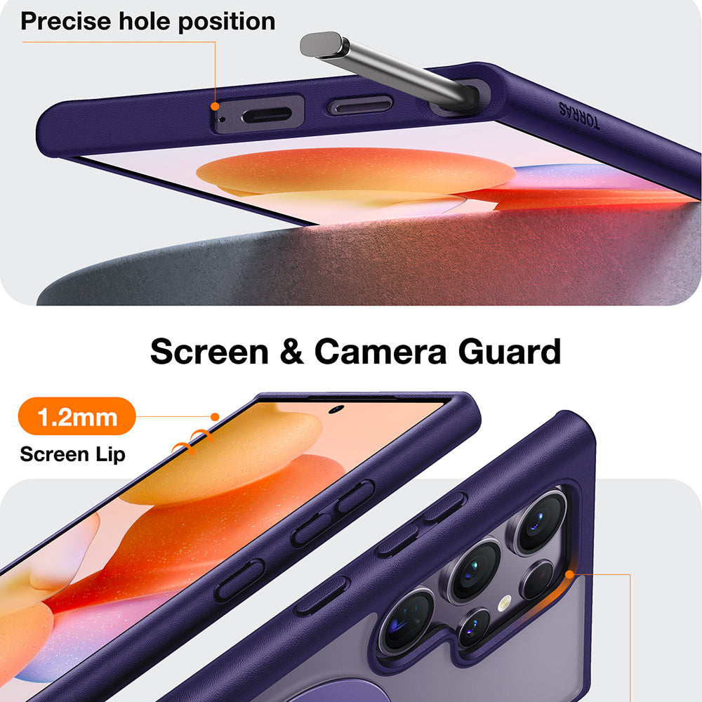 Funda MagSafe para Samsung Galaxy S24 Ultra S928, Torras, Ostand Spin, Morado