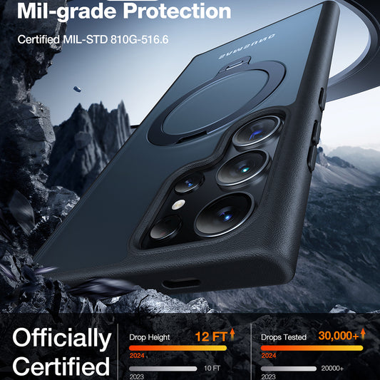 Funda MagSafe para Samsung Galaxy S24 Ultra S928, Torras, Ostand Spin, Negra