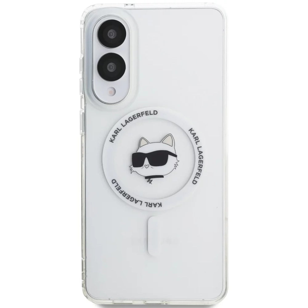 MagSafe Case for Samsung Galaxy S25 Edge S937, Karl Lagerfeld, IML Choupette's Head, White