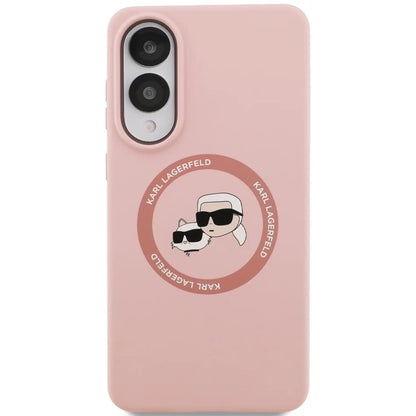 Funda MagSafe para Samsung Galaxy S25 Edge S937, Karl Lagerfeld, Silicone Double Heads, Rosa