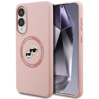 Funda MagSafe para Samsung Galaxy S25 Edge S937, Karl Lagerfeld, Silicone Double Heads, Rosa