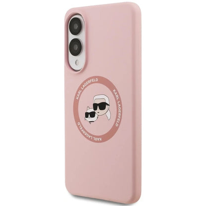 Funda MagSafe para Samsung Galaxy S25 Edge S937, Karl Lagerfeld, Silicone Double Heads, Rosa