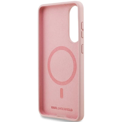 Funda MagSafe para Samsung Galaxy S25 Edge S937, Karl Lagerfeld, Silicone Double Heads, Rosa