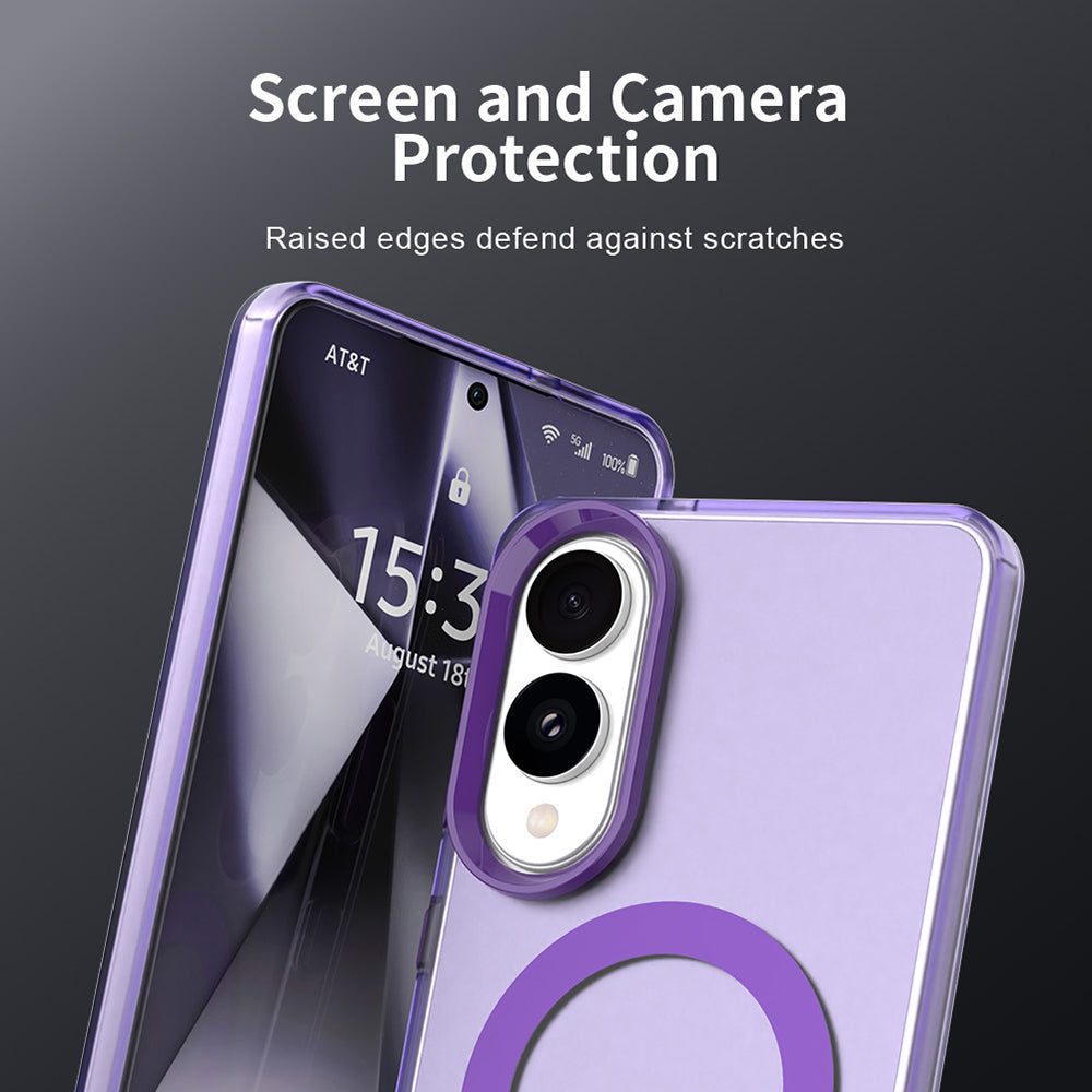 Funda MagSafe para Samsung Galaxy S25 Edge S937, Techsuit, CandyCase, Morado