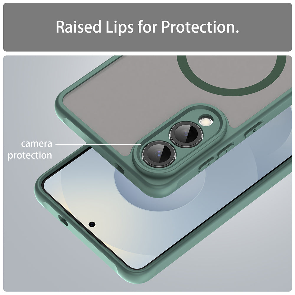 Funda MagSafe para Samsung Galaxy S25 Edge S937, Techsuit, HaloFrost II, Verde