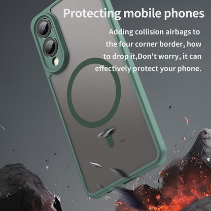 Funda MagSafe para Samsung Galaxy S25 Edge S937, Techsuit, HaloFrost II, Verde