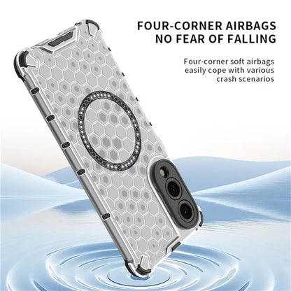 Funda MagSafe para Samsung Galaxy S25 Edge S937, Techsuit, HoneyComb Shield, Blanca