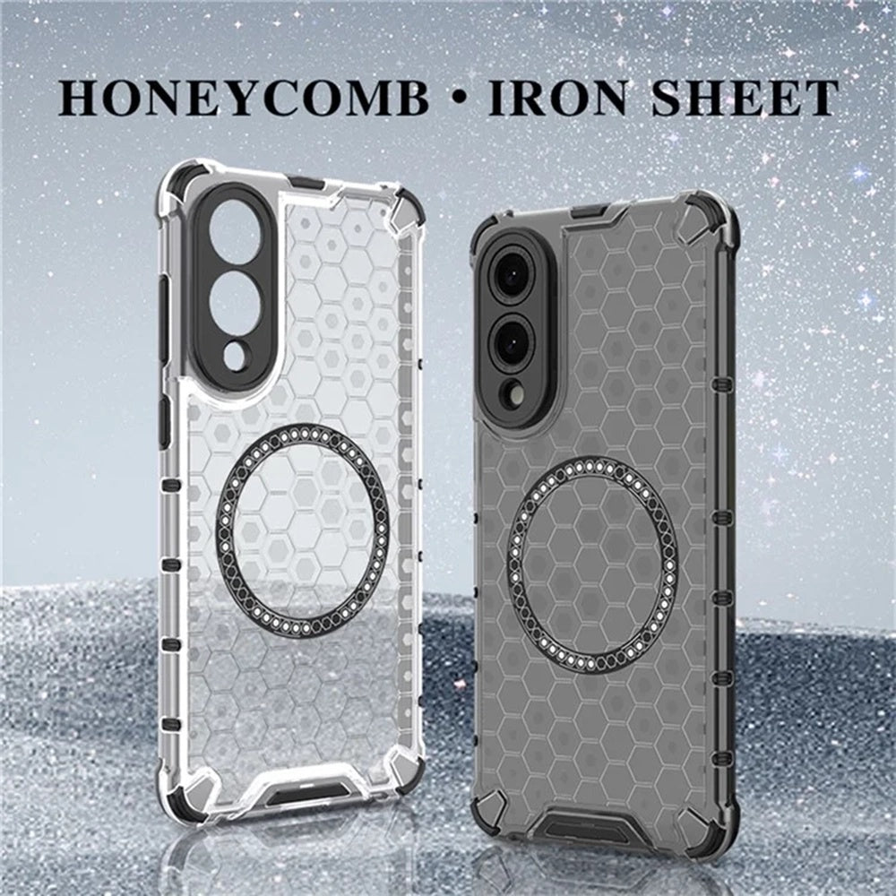 Funda MagSafe para Samsung Galaxy S25 Edge S937, Techsuit, HoneyComb Shield, Blanca