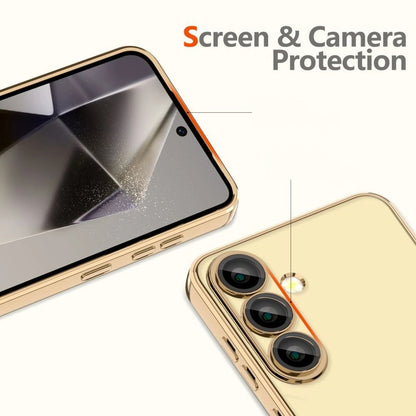 Funda MagSafe para Samsung Galaxy S25 Edge S937, Techsuit, Luxury Crystal, Dorada