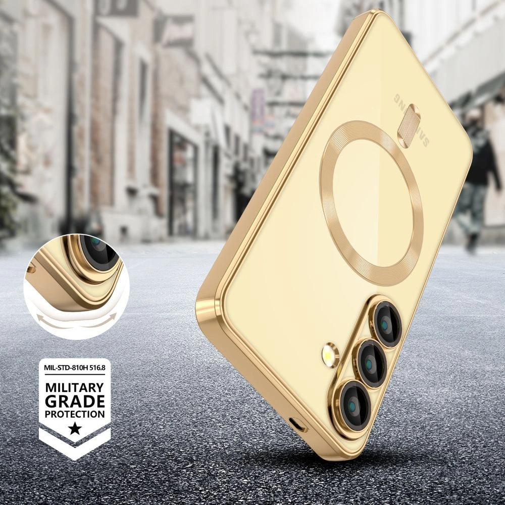 Funda MagSafe para Samsung Galaxy S25 Edge S937, Techsuit, Luxury Crystal, Morado Claro