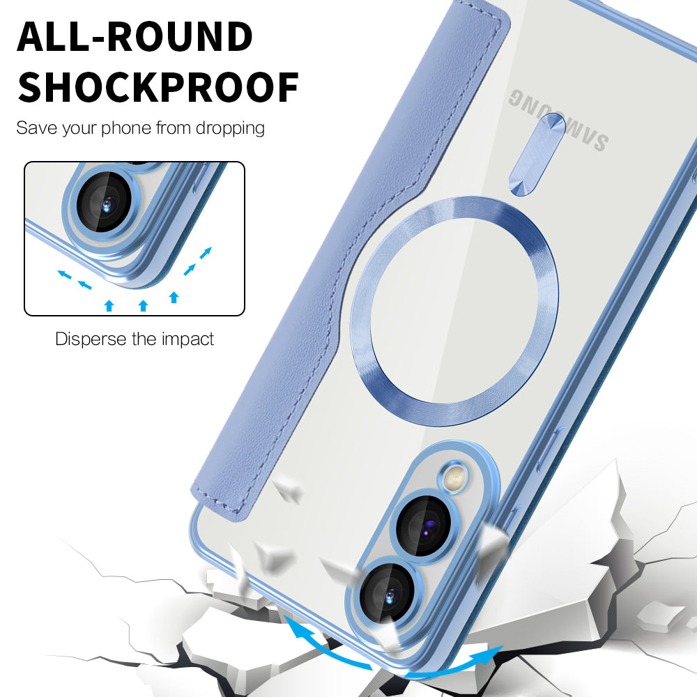 Funda MagSafe para Samsung Galaxy S25 Edge S937, Techsuit, SmartMag Book, Azul