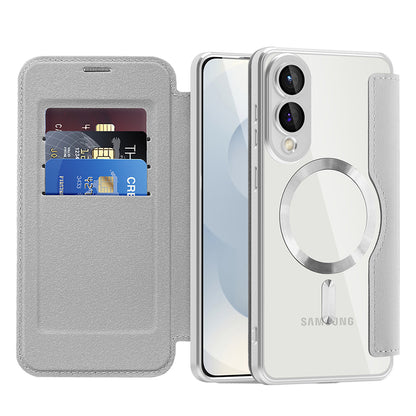 Funda MagSafe para Samsung Galaxy S25 Edge S937, Techsuit, SmartMag Book, Gris