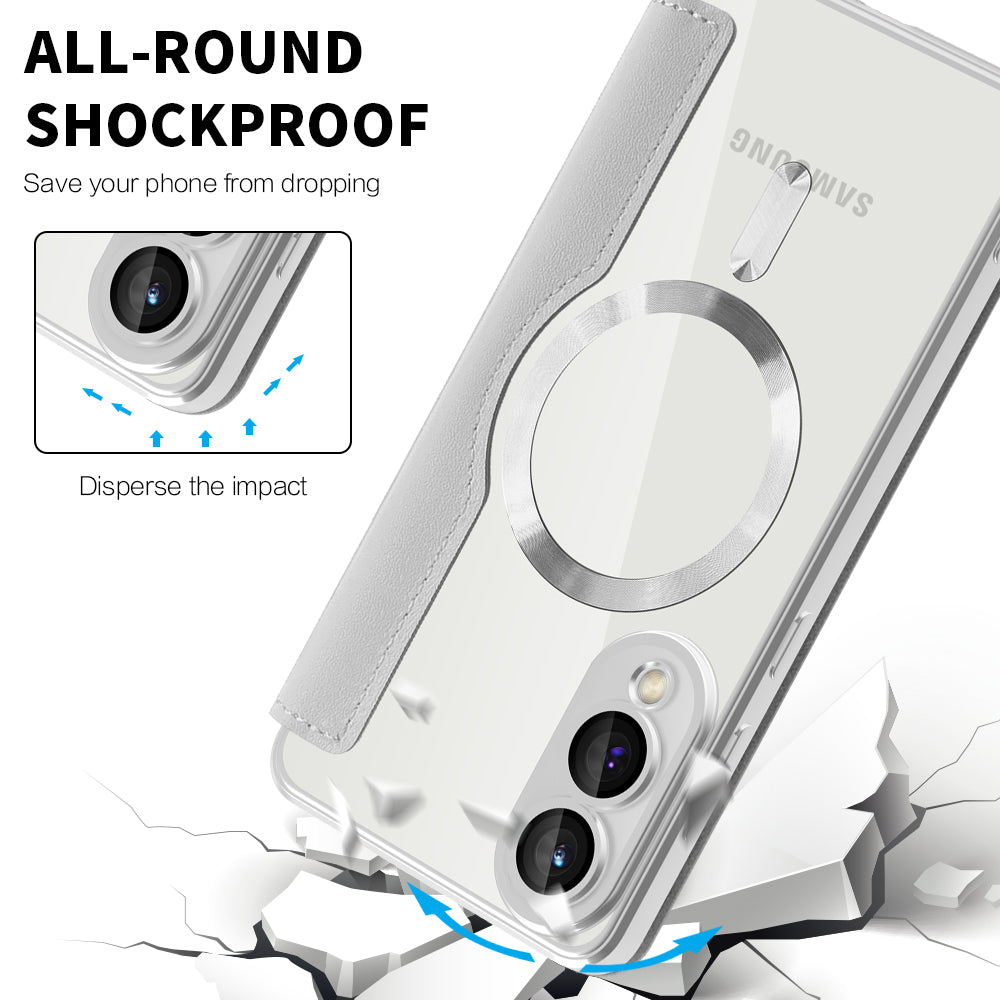 Funda MagSafe para Samsung Galaxy S25 Edge S937, Techsuit, SmartMag Book, Gris