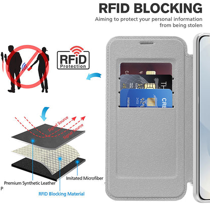 Funda MagSafe para Samsung Galaxy S25 Edge S937, Techsuit, SmartMag Book, Gris