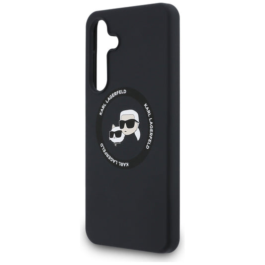 Funda MagSafe para Samsung Galaxy S25 FE, Karl Lagerfeld, Silicona Karl & Choupette's Heads, Negra