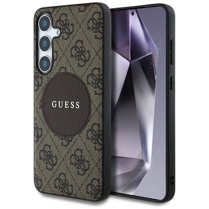 Funda MagSafe para Samsung Galaxy S25+ S936, Guess, 4G Circle Classic Logo, Marrón