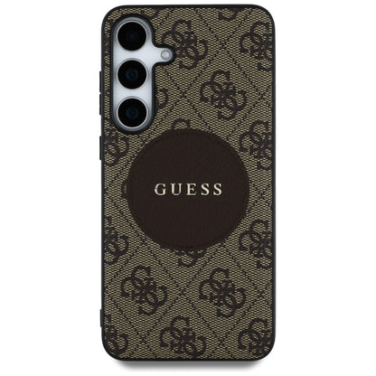 Funda MagSafe para Samsung Galaxy S25+ S936, Guess, 4G Circle Classic Logo, Marrón