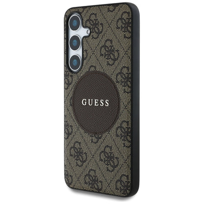Funda MagSafe para Samsung Galaxy S25+ S936, Guess, 4G Circle Classic Logo, Marrón