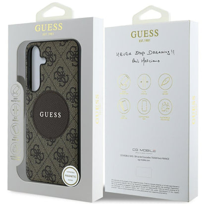 Funda MagSafe para Samsung Galaxy S25+ S936, Guess, 4G Circle Classic Logo, Marrón