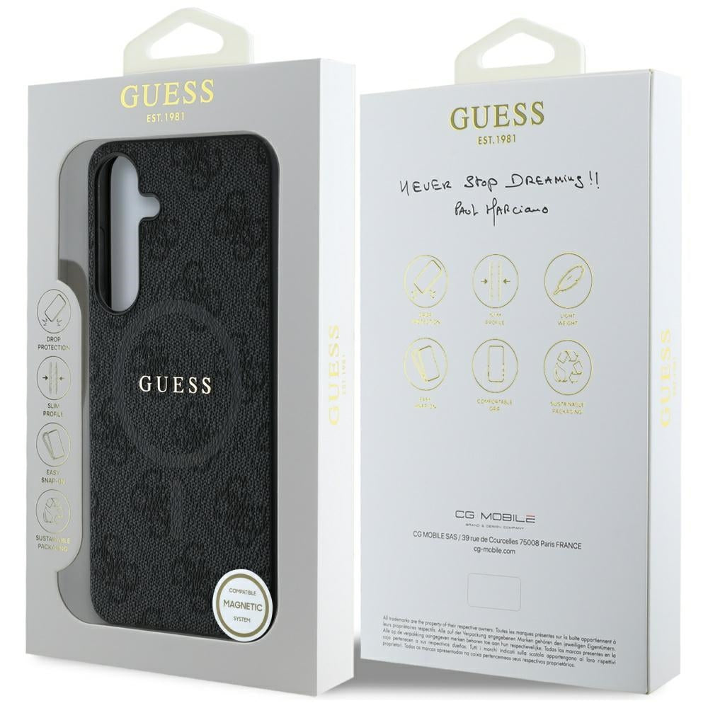 Funda MagSafe para Samsung Galaxy S25+ S936, Guess, 4G Ring Classic Logo, Negra