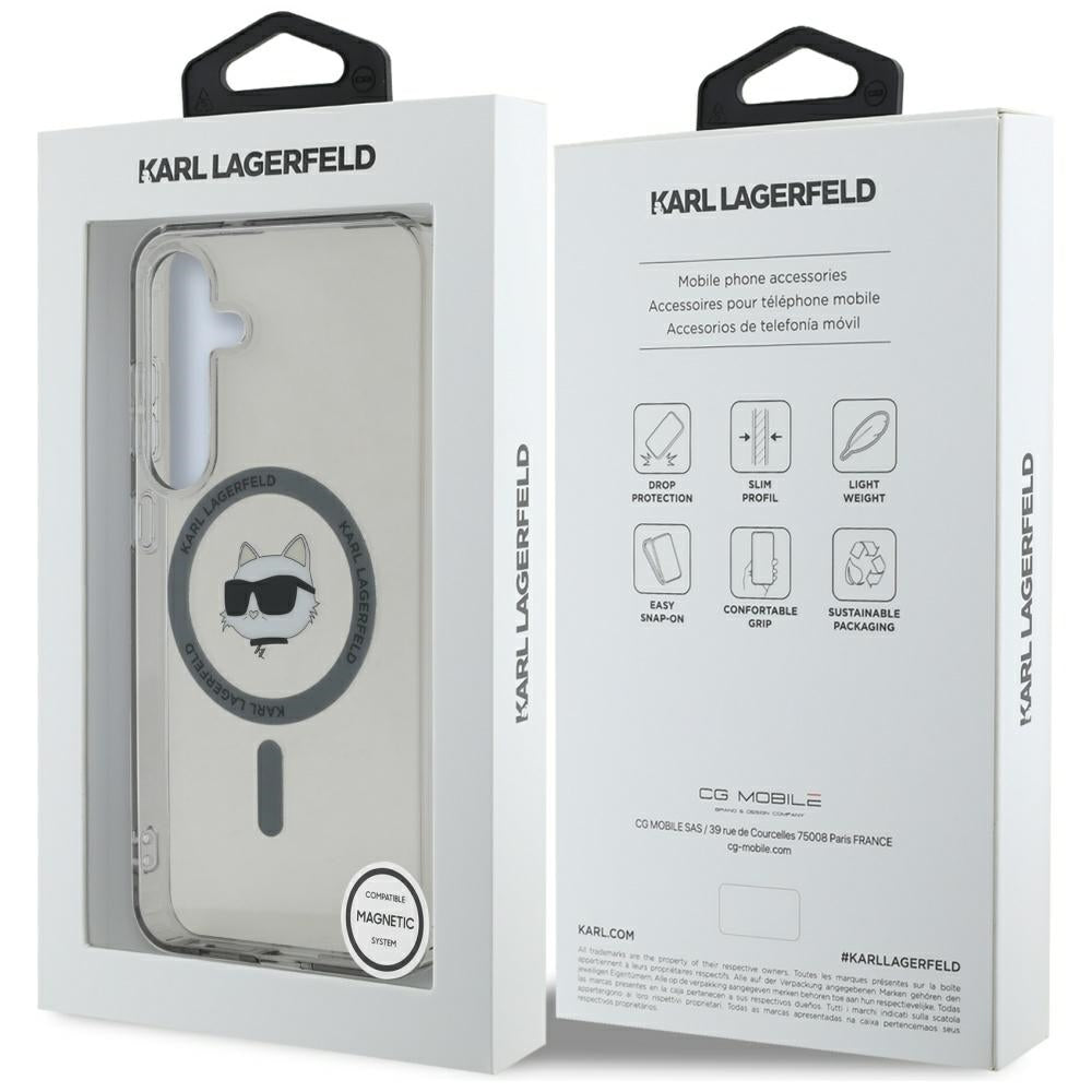Funda MagSafe para Samsung Galaxy S25+ S936, Karl Lagerfeld, IML Choupette's Head, Negra