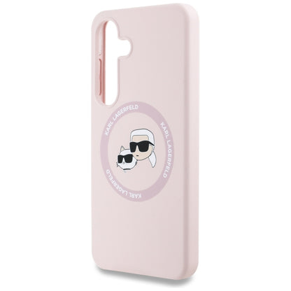 Funda MagSafe para Samsung Galaxy S25+ S936, Karl Lagerfeld, Silicone Double Heads, Rosa