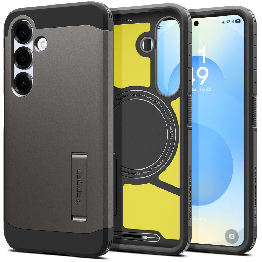 Funda MagSafe para Samsung Galaxy S25+ S936, Spigen, Tough Armor, Gris