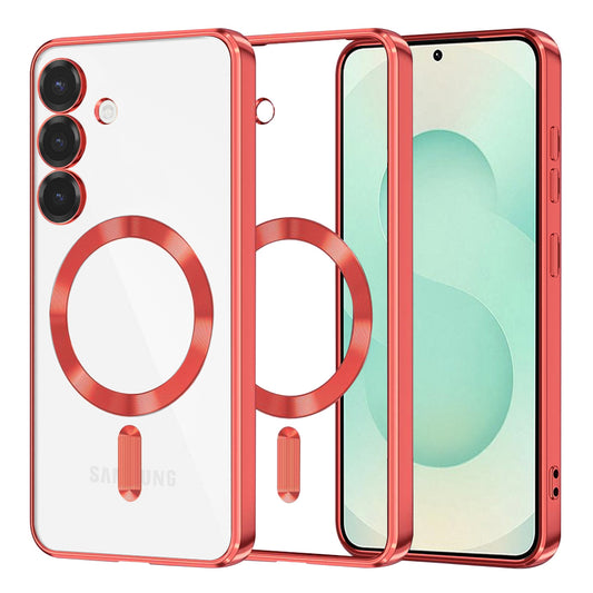 Funda MagSafe para Samsung Galaxy S25+ S936, Techsuit, Luxury Crystal, Roja