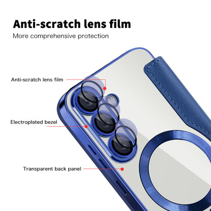 Funda MagSafe para Samsung Galaxy S25+ S936, Techsuit, SmartMag Book, Azul