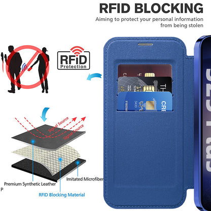 Funda MagSafe para Samsung Galaxy S25+ S936, Techsuit, SmartMag Book, Azul