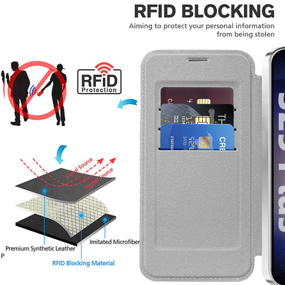 Funda MagSafe para Samsung Galaxy S25+ S936, Techsuit, SmartMag Book, Gris