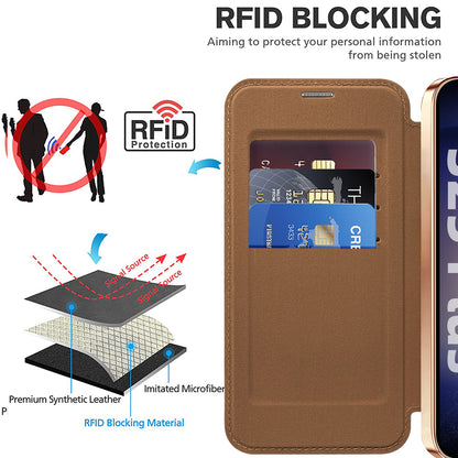 Funda MagSafe para Samsung Galaxy S25+ S936, Techsuit, SmartMag Book, Marrón