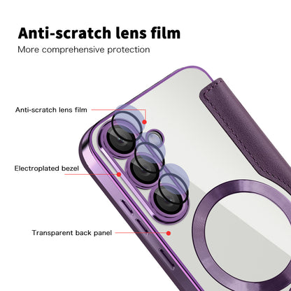 Funda MagSafe para Samsung Galaxy S25+ S936, Techsuit, SmartMag Book, Morado