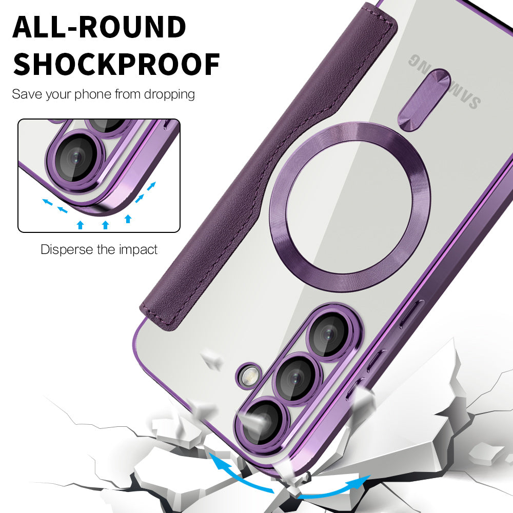 Funda MagSafe para Samsung Galaxy S25+ S936, Techsuit, SmartMag Book, Morado