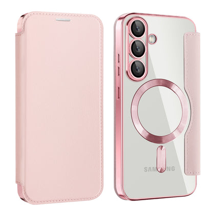 Funda MagSafe para Samsung Galaxy S25+ S936, Techsuit, SmartMag Book, Rosa