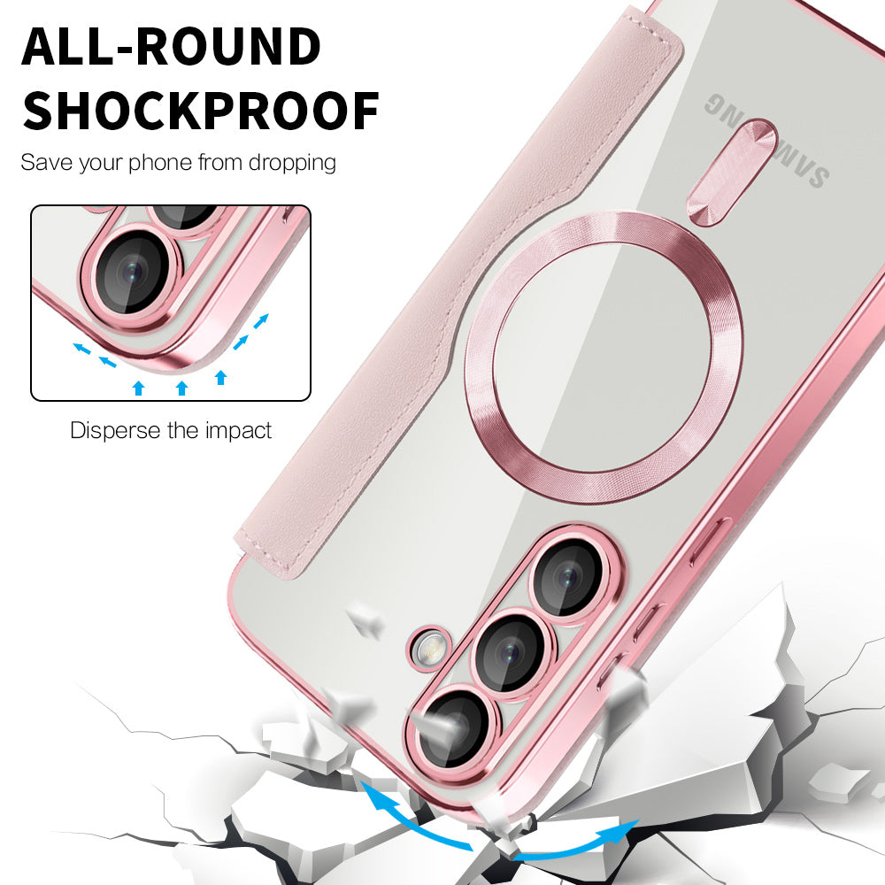 Funda MagSafe para Samsung Galaxy S25+ S936, Techsuit, SmartMag Book, Rosa