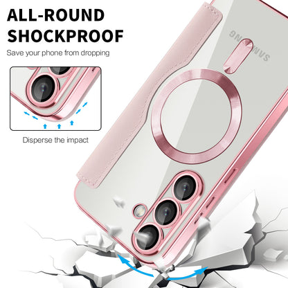 Funda MagSafe para Samsung Galaxy S25+ S936, Techsuit, SmartMag Book, Rosa