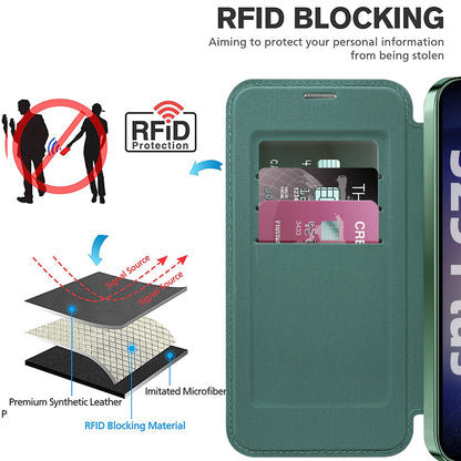 Funda MagSafe para Samsung Galaxy S25+ S936, Techsuit, SmartMag Book, Verde