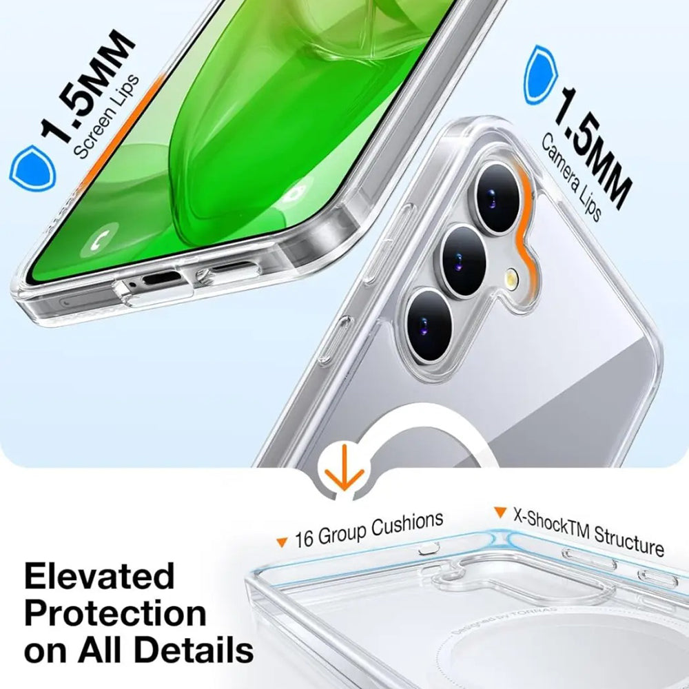 Funda MagSafe para Samsung Galaxy S25+ S936, Torras, Guardian, Transparente