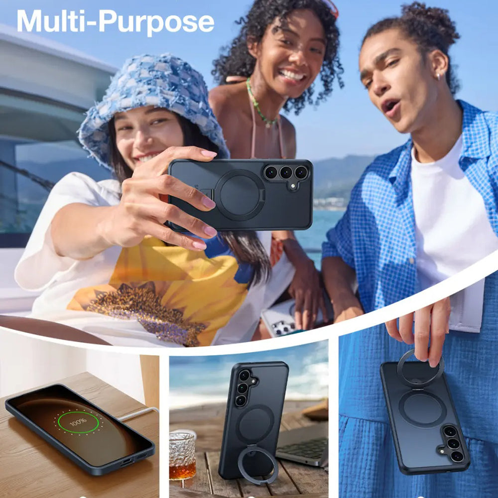 Funda MagSafe para Samsung Galaxy S25+ S936, Torras, Ostand, Negra